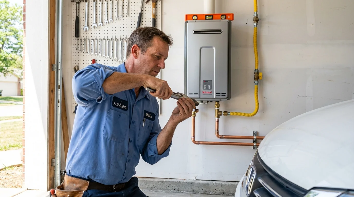 Tankless water heater installation by a Johns Plumbing LLC plumber in Albany
